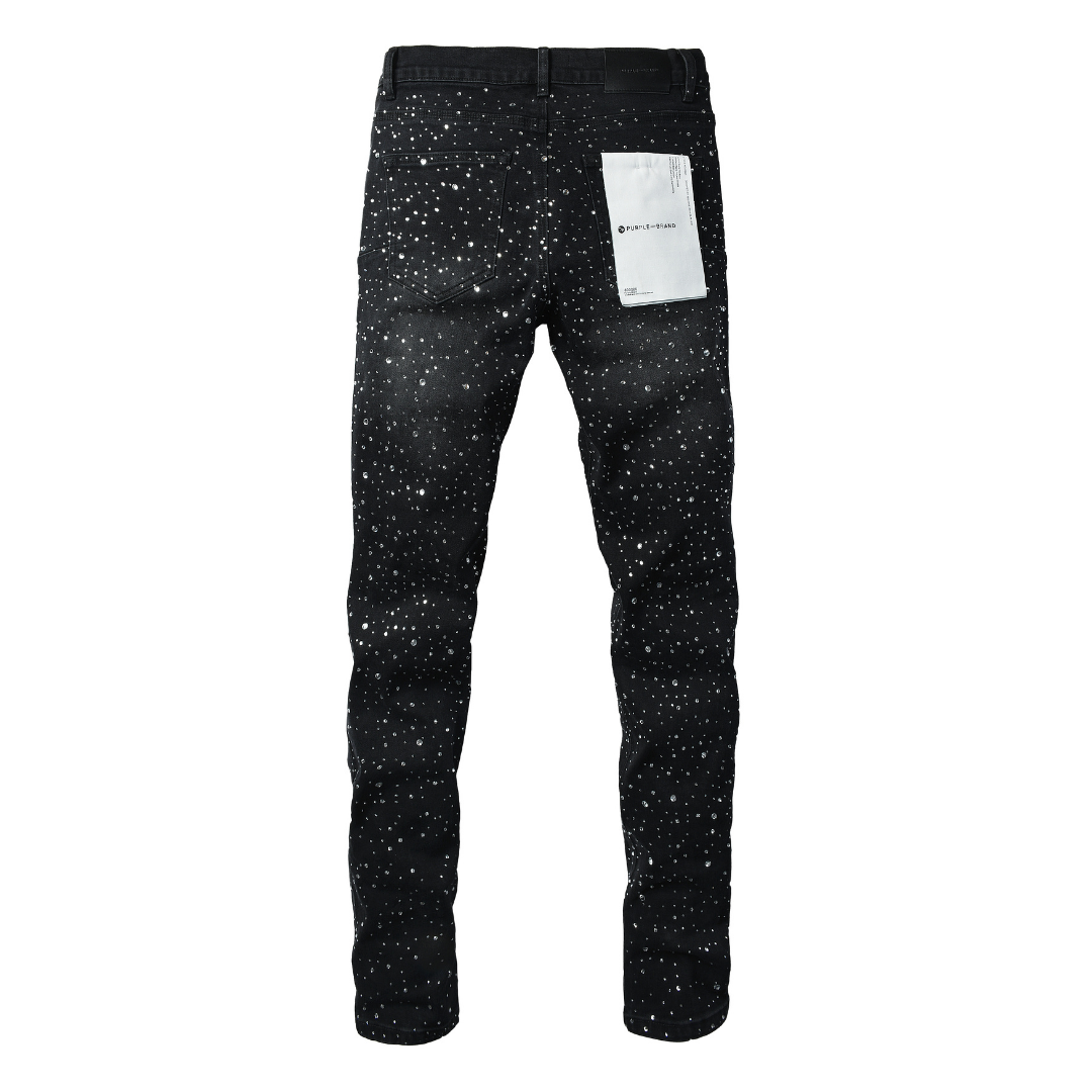 Purple Diamonds Black Jeans