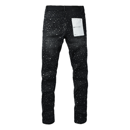 Purple Diamonds Black Jeans