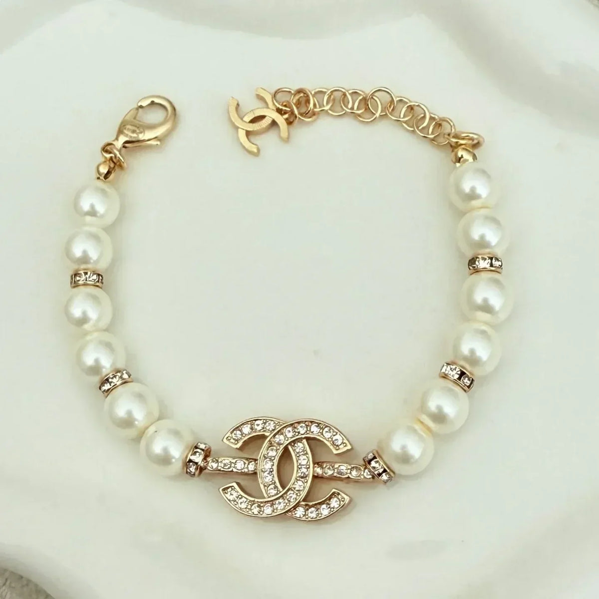 "CC" Pearl Bracelet