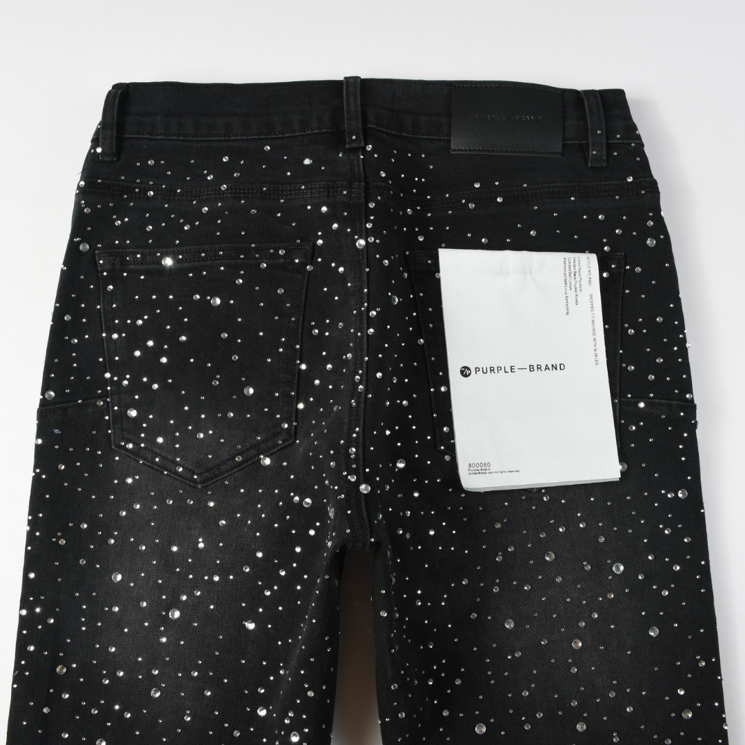 Purple Diamonds Black Jeans