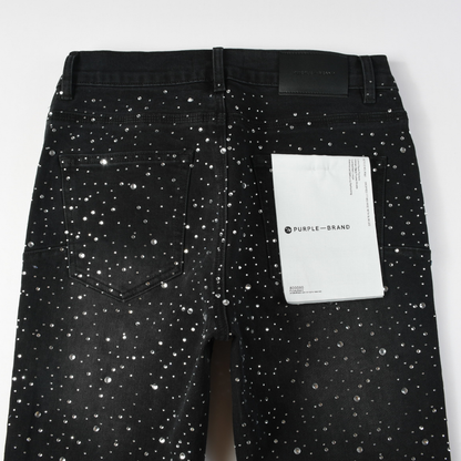 Purple Diamonds Black Jeans