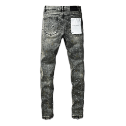 Purple Diamonds Grey Jeans