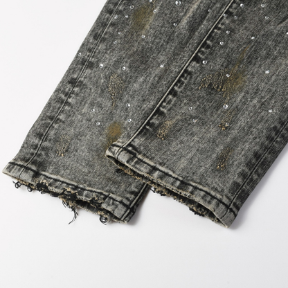 Purple Diamonds Grey Jeans