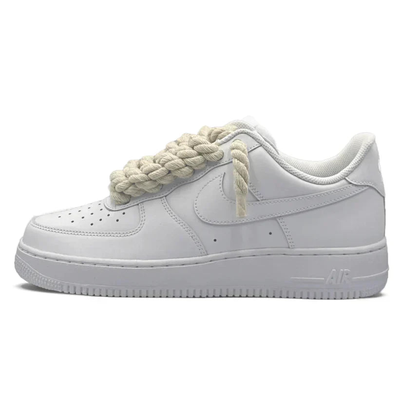 "AF1" White - Beige Laces